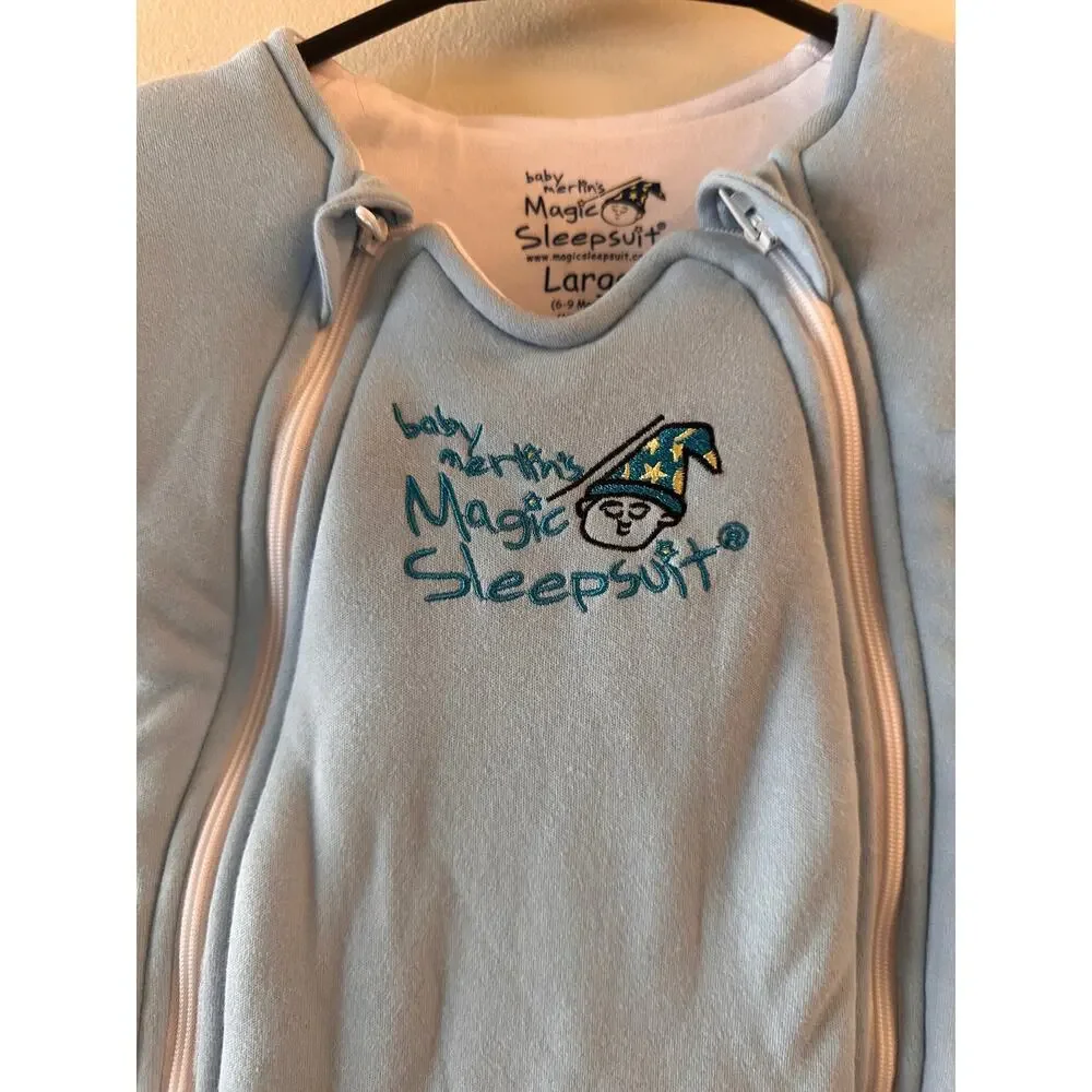 HALO Baby Merlin's Magic Sleepsuit Blue 3/4 Sleeve Blanket Boy Sz L (6–9 Months)